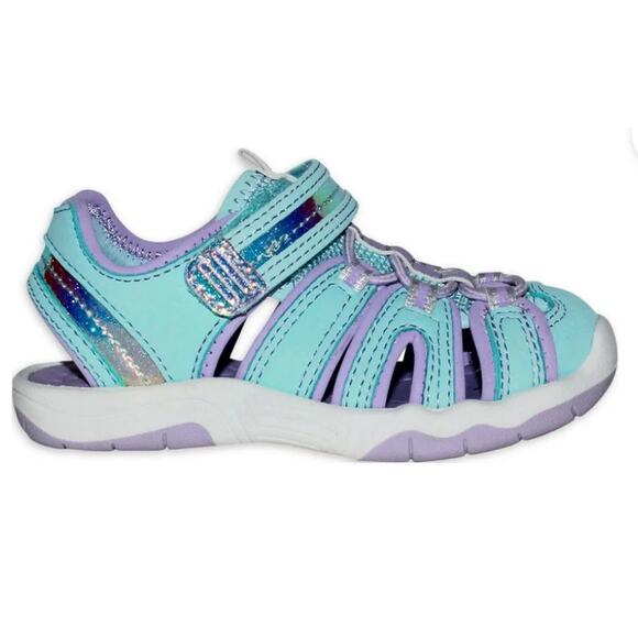 2 pair Wonder Nation Toddler Girls Sandals , Size 7, Pink, Blue, Purple, New - Picture 6 of 8